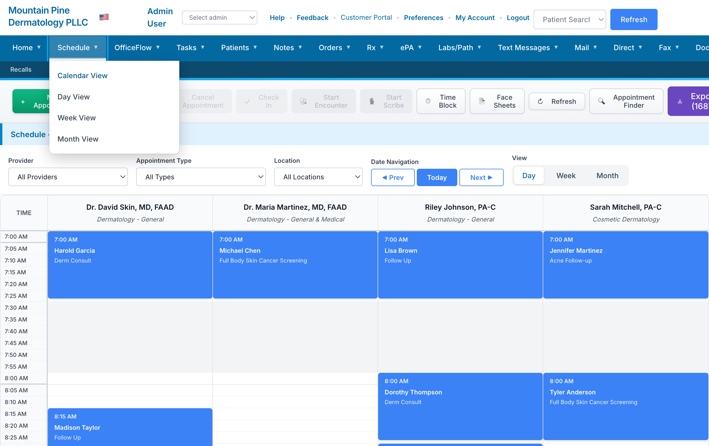 Scheduling calendar
